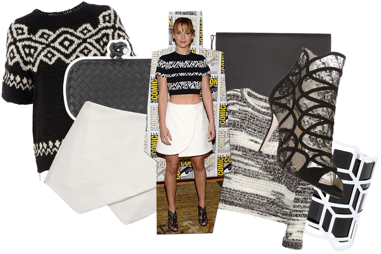 Copia il look black&white di Jennifer Lawrence