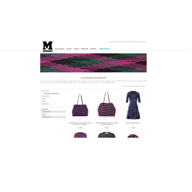 M Missoni lancia la boutique online