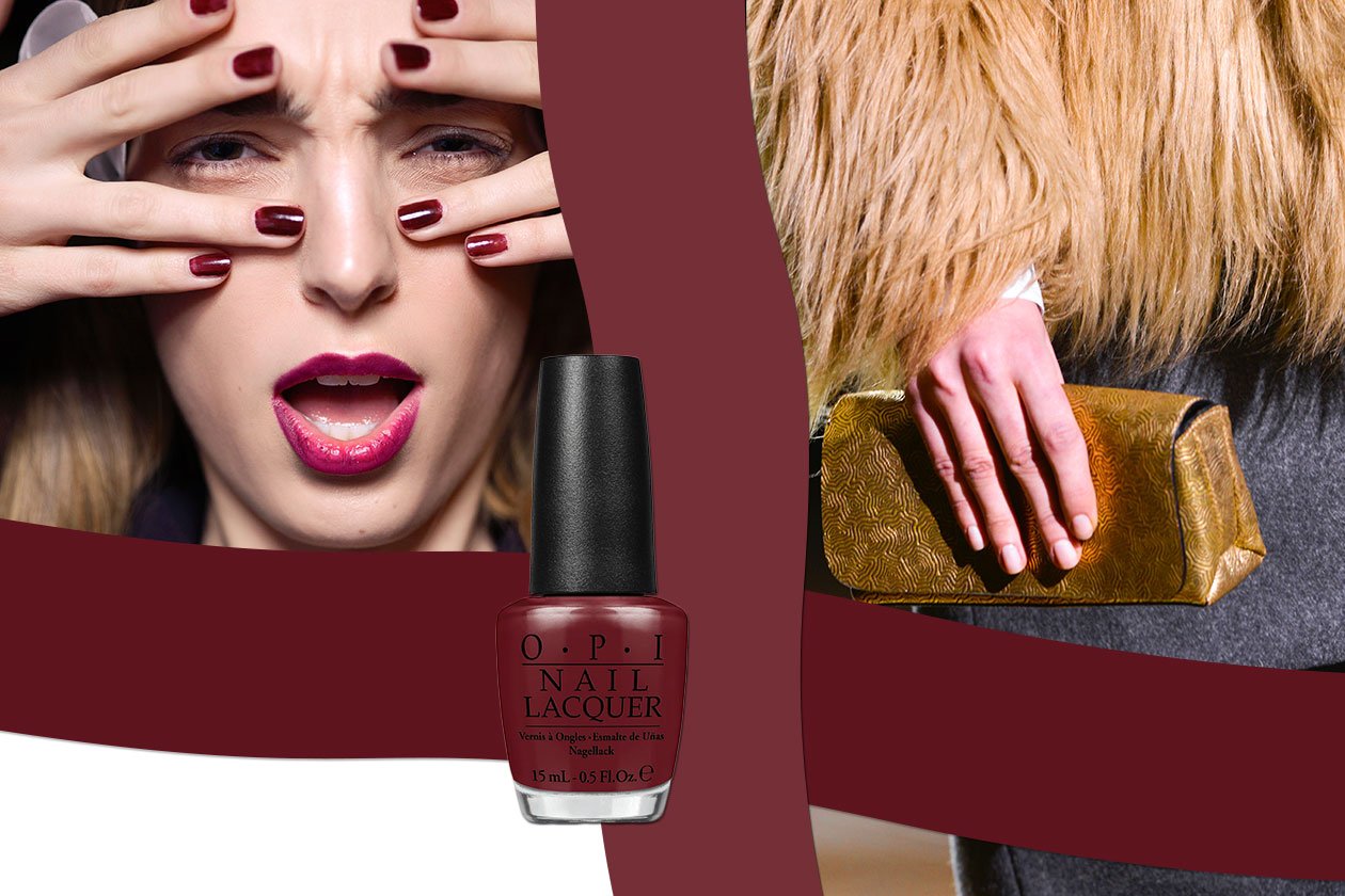 ACCENTI BLOODY: il colore di tendenza si sposa con l’oro metal (OPI – Dries Van Noten – Byblos)