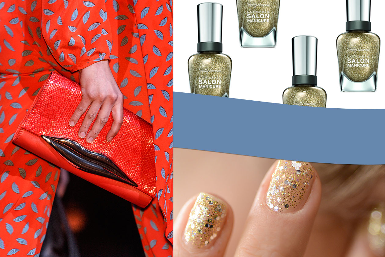 LUCI D’ORO: gli accessori si accendono con glitter e paillettes (Anna Sui – Diane Von Furstenberg – Sally Hansen