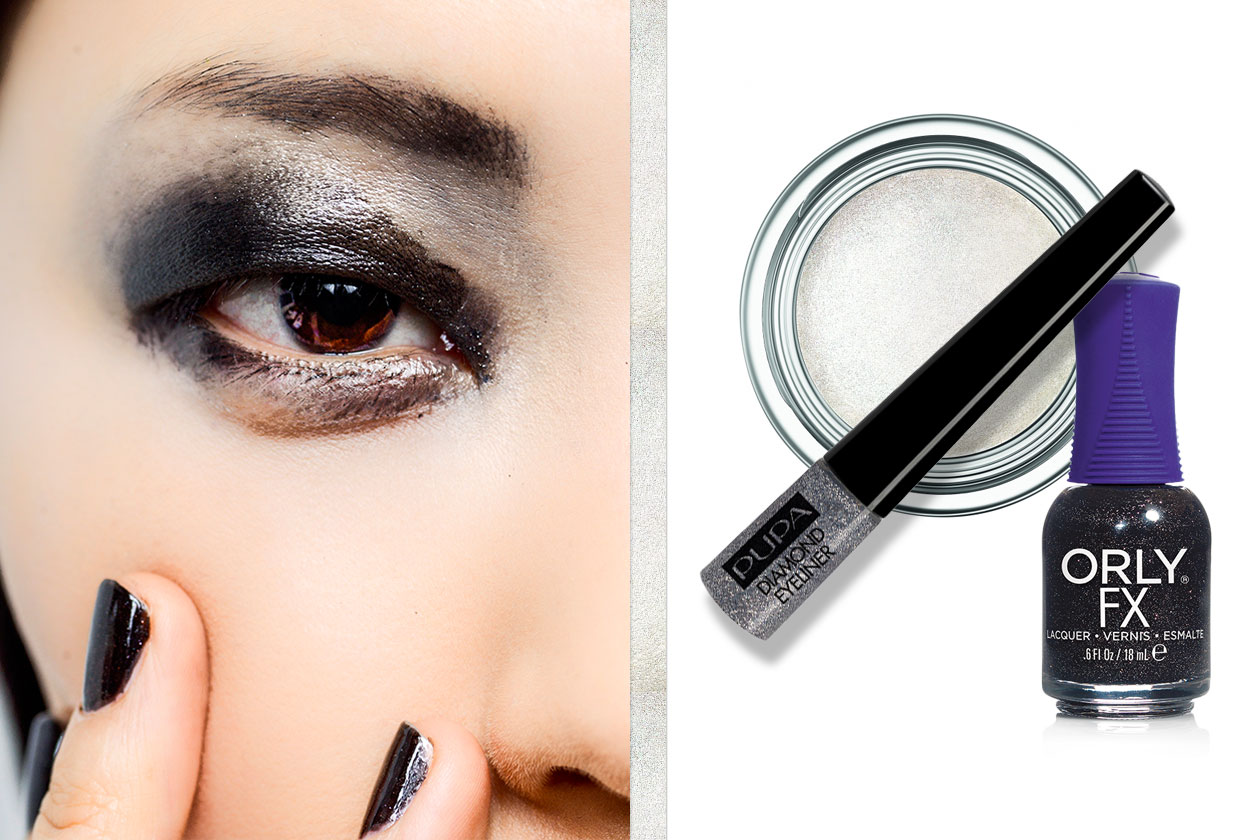 SHINY SMOKEY EYES: lo smoky glossy è trendy. Ancora di più se le nuance sono super shimmer (Angel Sanchez – Dior – Pupa – Orly)