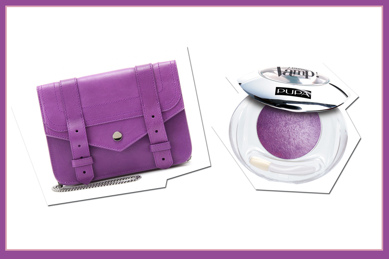 Combinazioni perfette: la borsa di Proenza Schouler con l’ombretto Wet&Dry Eyeshadow 105 Violet di Pupa