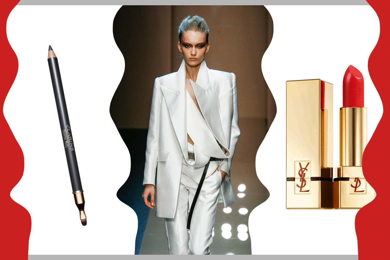 DONNE IN CARRIERA: beauty look e outfit dal carattere deciso (Gianfranco Ferré – Yves Saint Laurent – Clarins)