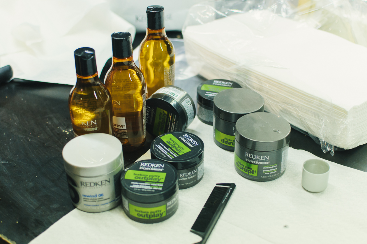 I prodotti Redken For Men usati nel backstage