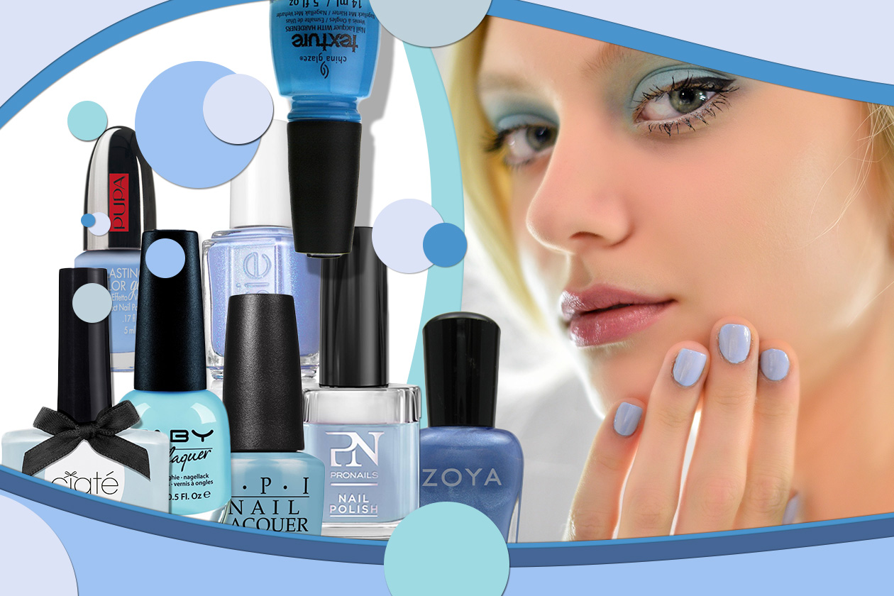Smalti: manicure azzurro pastello con la nuance Placid Blue by Pantone