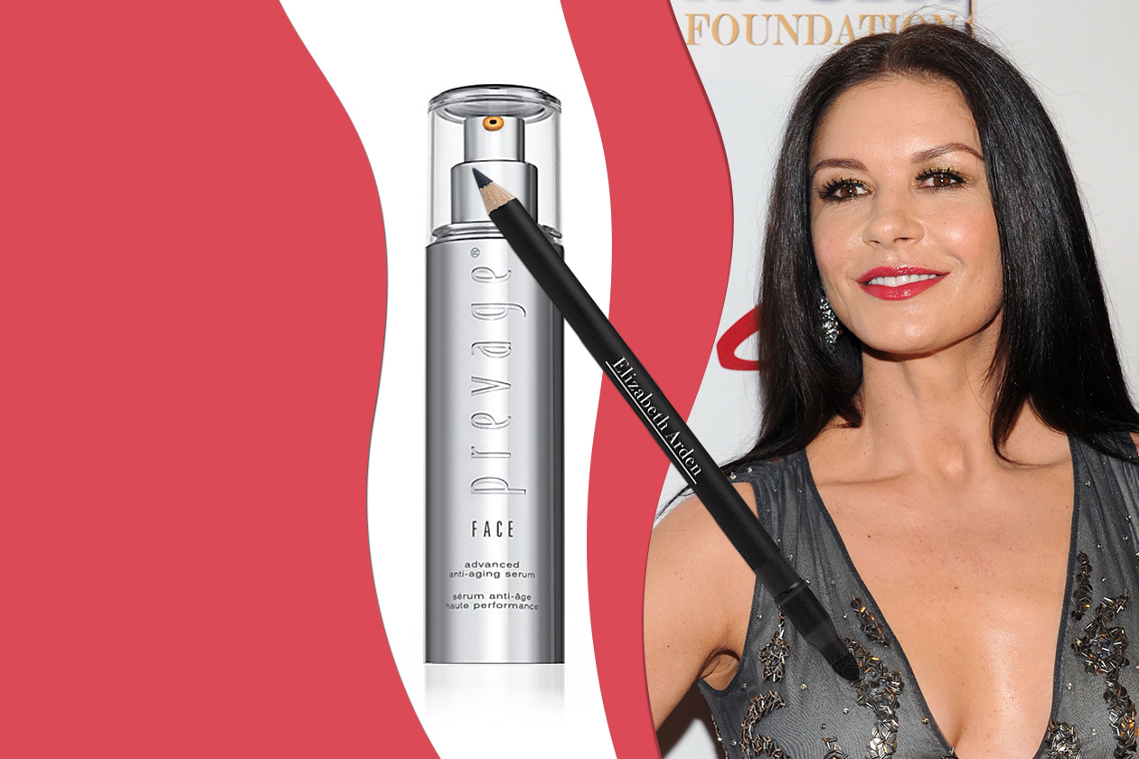 CATHERINE ZETA JONES NON RINUNCIA ALLA CREMA IDRATANTE: e per gli occhi basta una matita (Elizabeth Arden)