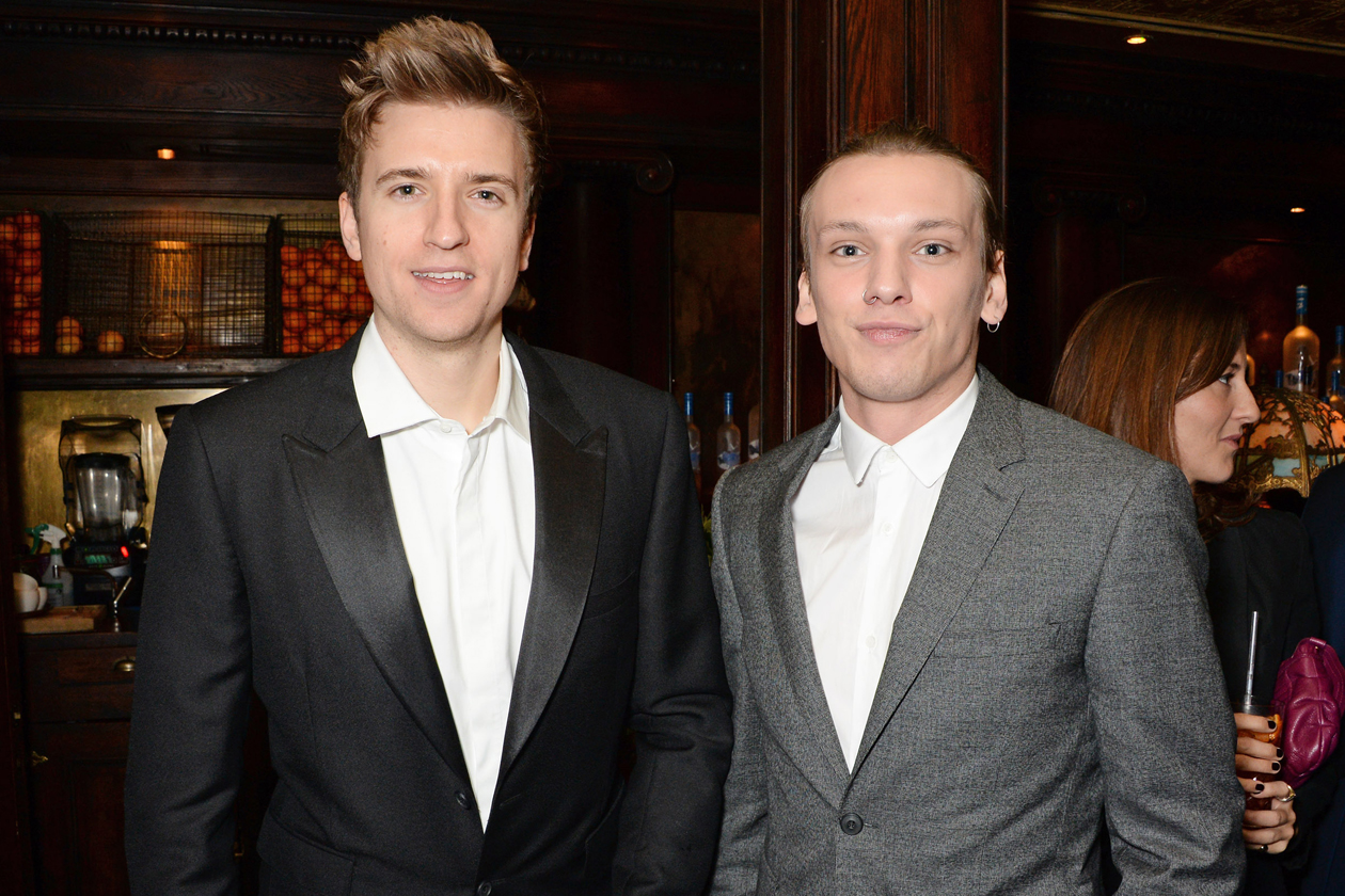 Greg James & Jamie Campbell Bower at Harvey Weinstein’s BAFTA nominees dinner in partnership with Burberry & Grey Goose at Little House, Mayfair