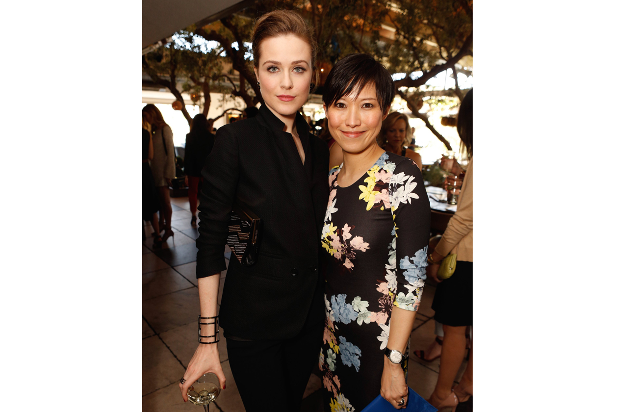 Evan Rachel Wood & Sandra Choi, Creative Director Jimmy Choo attend the Jimmy Choo & THR Powerstylist Luncheon in LA photo by Jeff Vespa