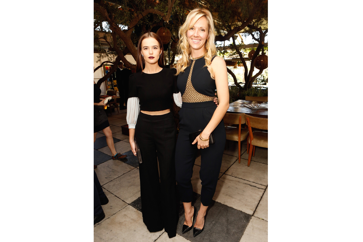 Zoey Deutch & Stylist Tara Swennen attend the Jimmy Choo & THR Powerstylist Luncheon in LA photo by Jeff Vespa Getty Images