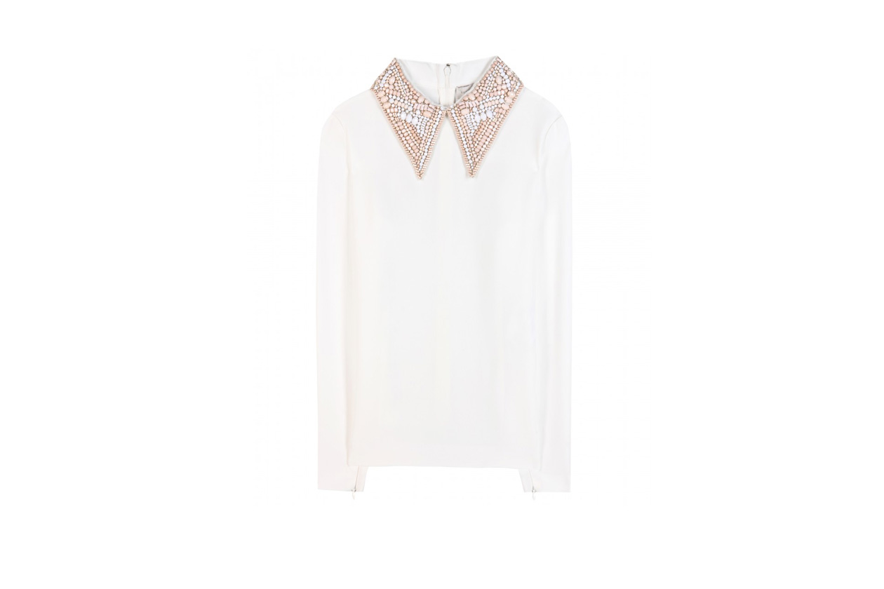 stella mccartney mytheresa Crystal embellished crepe top STANDARD