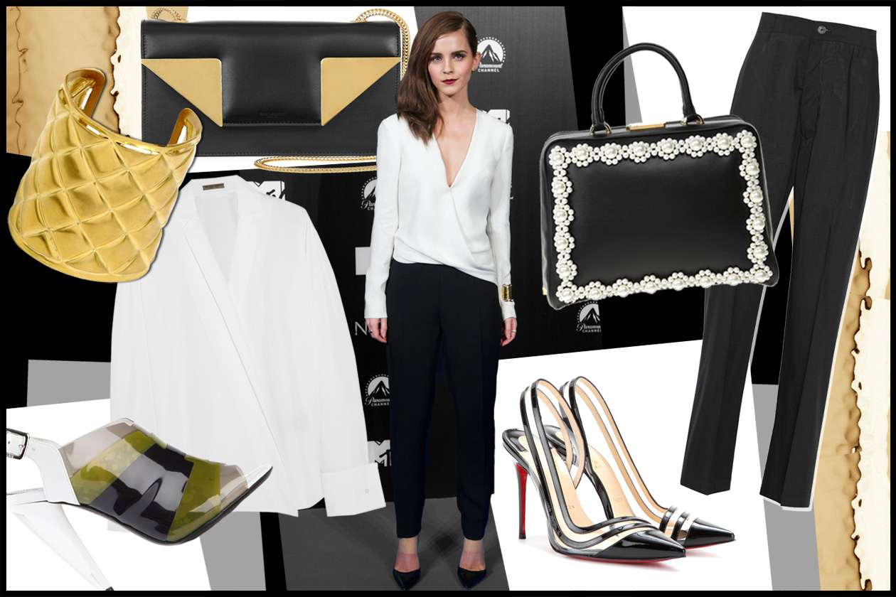 Copia il look bianco&nero di Emma Watson