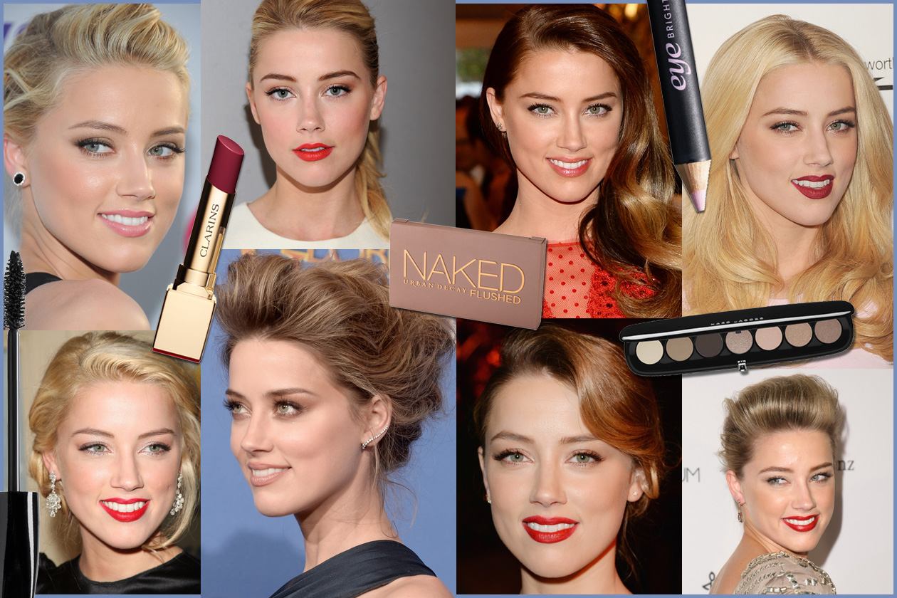 Amber Heard: i beauty look dalle labbra di fuoco