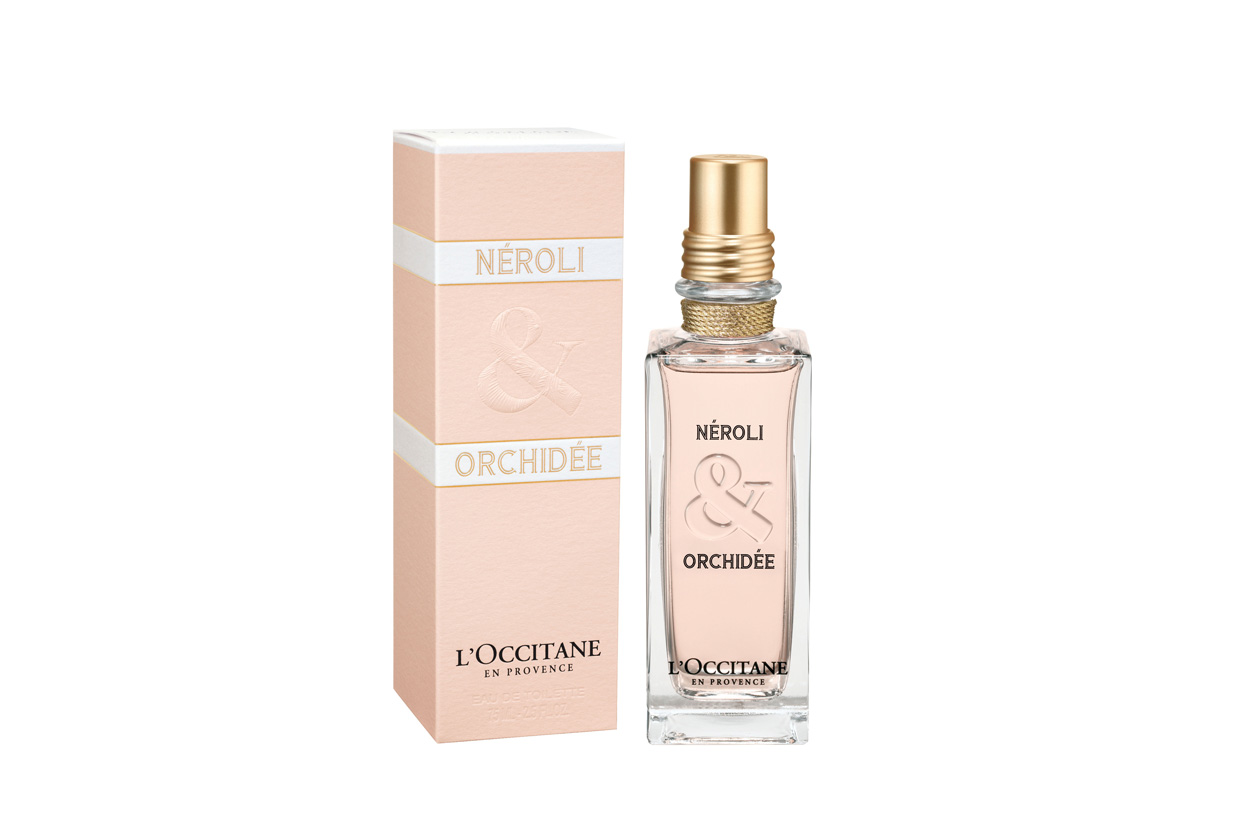 L’ Eau de Toilette Neroli & Orchidee di L’Occitane unisce il neroli, l’essenza di fiori d’arancio e l’orchidea bianca