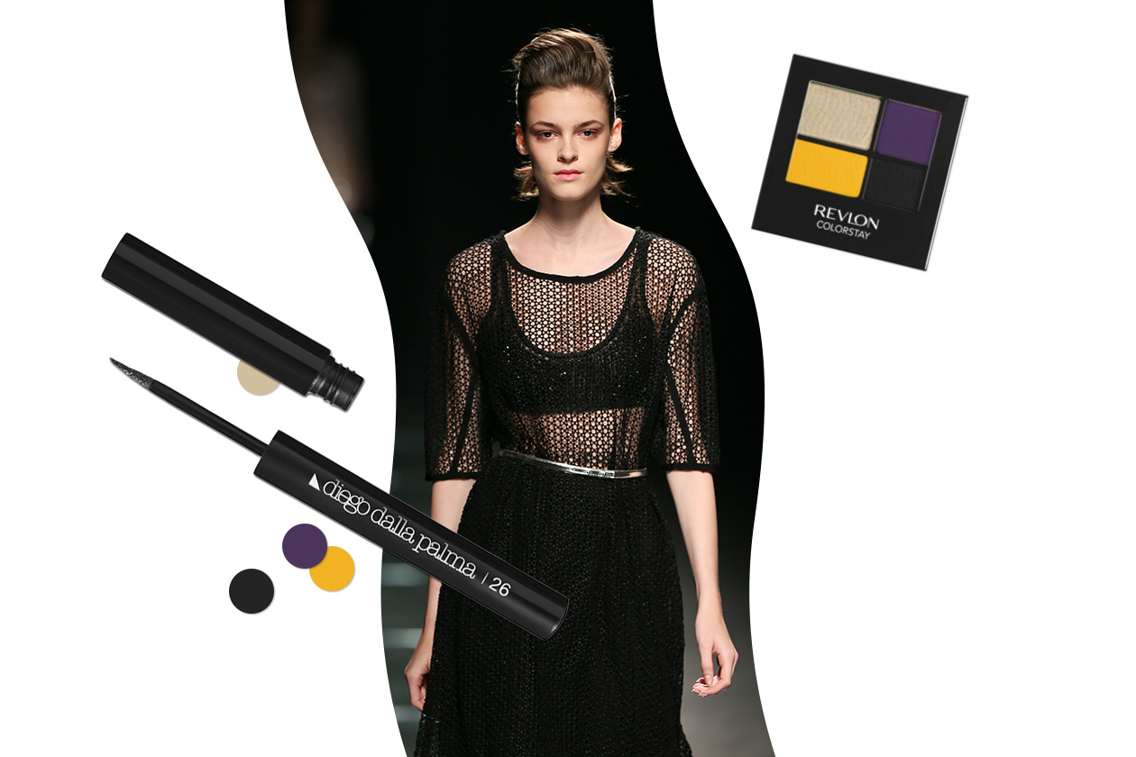 MIX IN DARK: Punk is back: maglie traforate e gonne total black. Mix di polveri shocking per il beauty (Anteprima – Revlon –  Diego Dalla Palma)