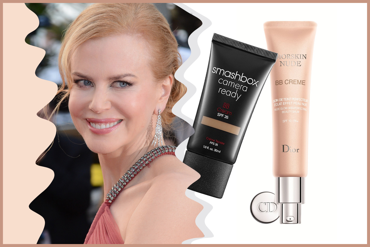 Un velo di rossetto, un mascara e una BB cream come la Diorskin Nude o la Camera Ready BBCream di Smashbox per Nicole Kidman