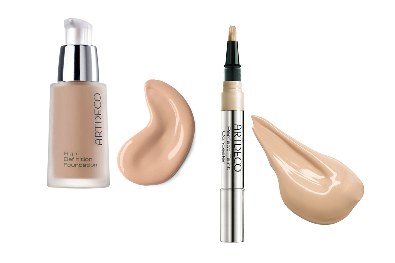 COME NASCONDERLE: ArtDeco High Definition Foundation per un effetto seconda pelle satinato. Da usare con il Perfect Teint Concealer