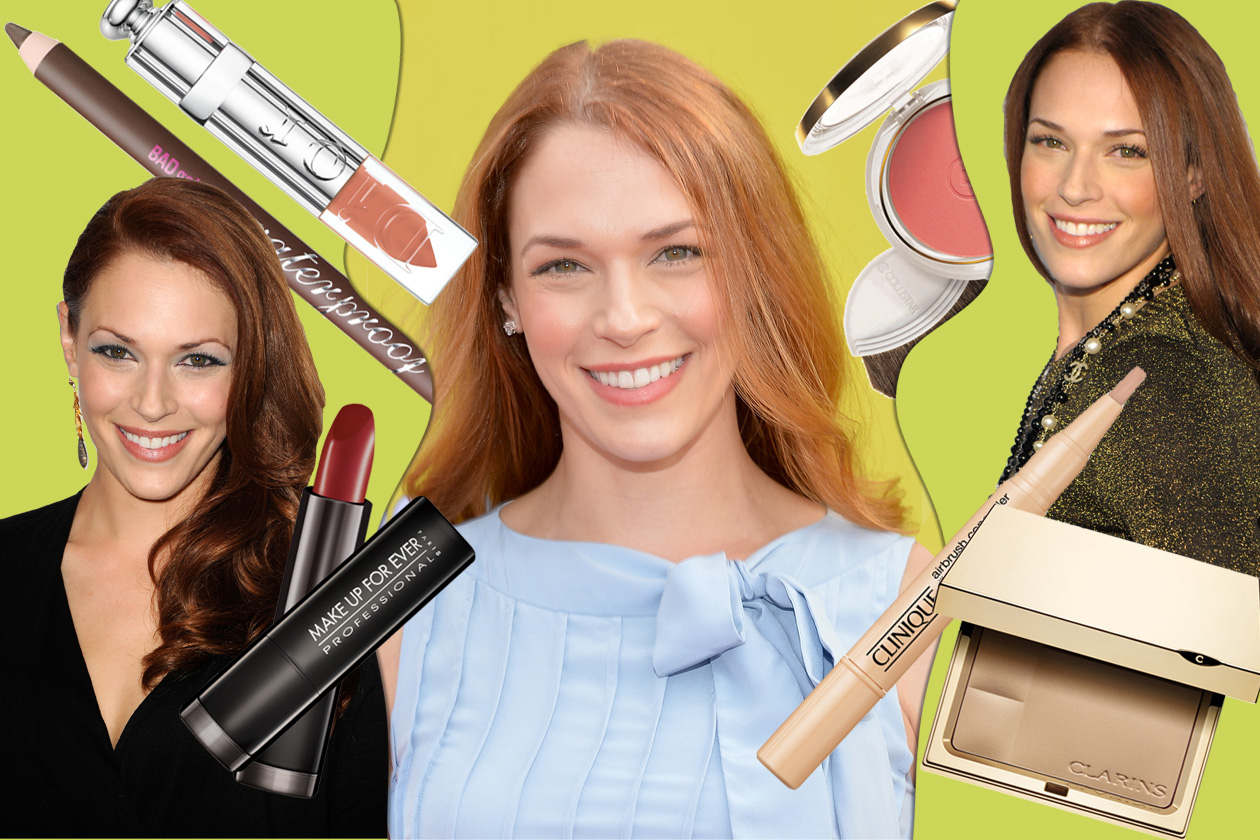 Amanda Righetti beauty look: pelle di pesca e rossetto intenso