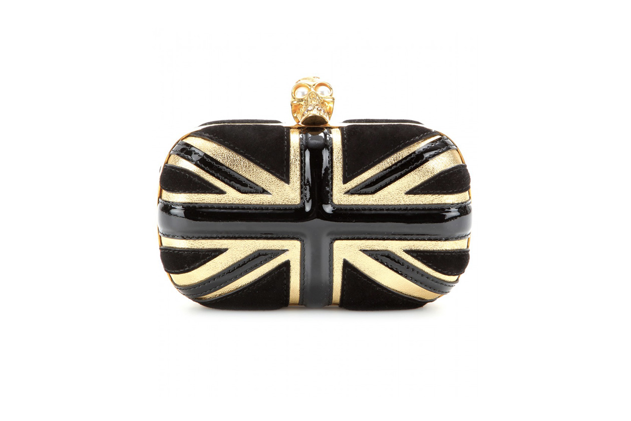 P00095745 Britannia skull embellished leather clutch STANDARD