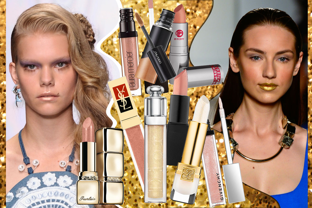 Make up: labbra metalliche dai riflessi dorati