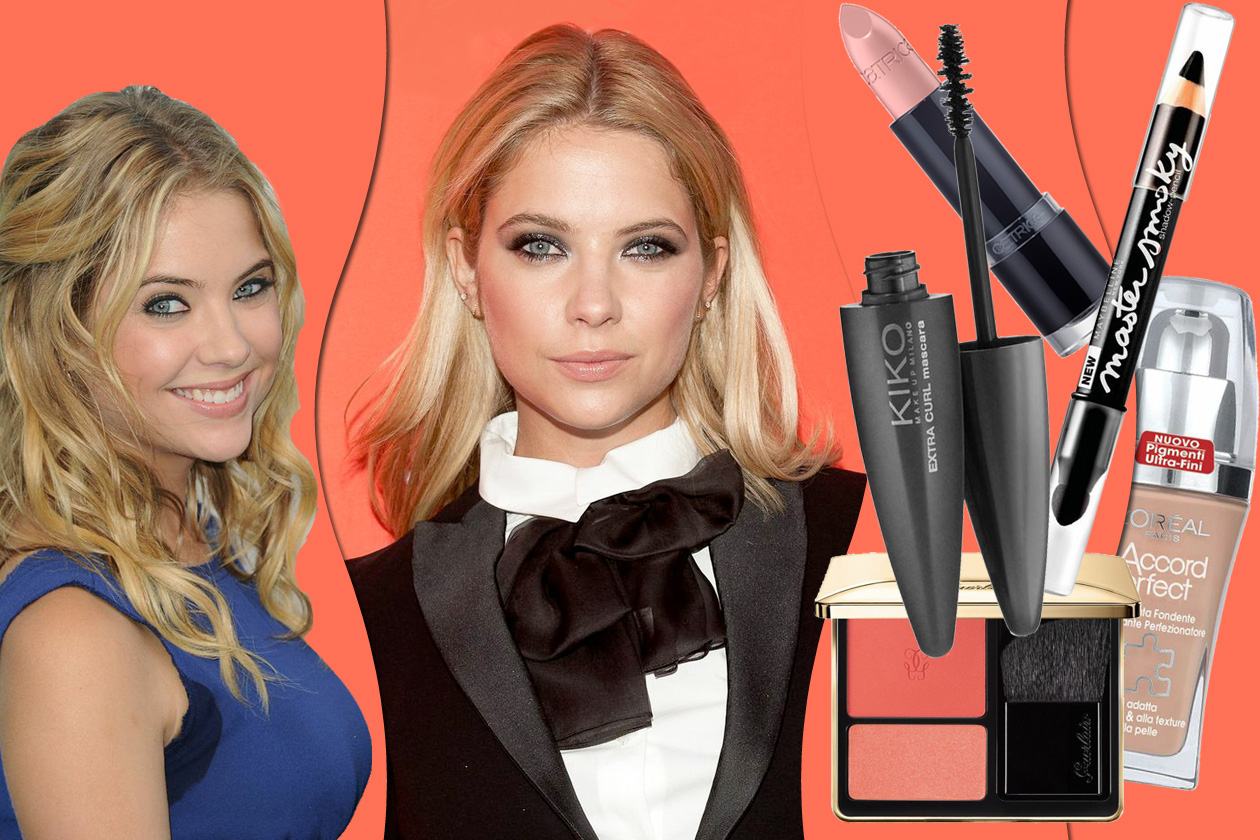 Ashley Benson beauty look: smokey eyes intensi e labbra nude