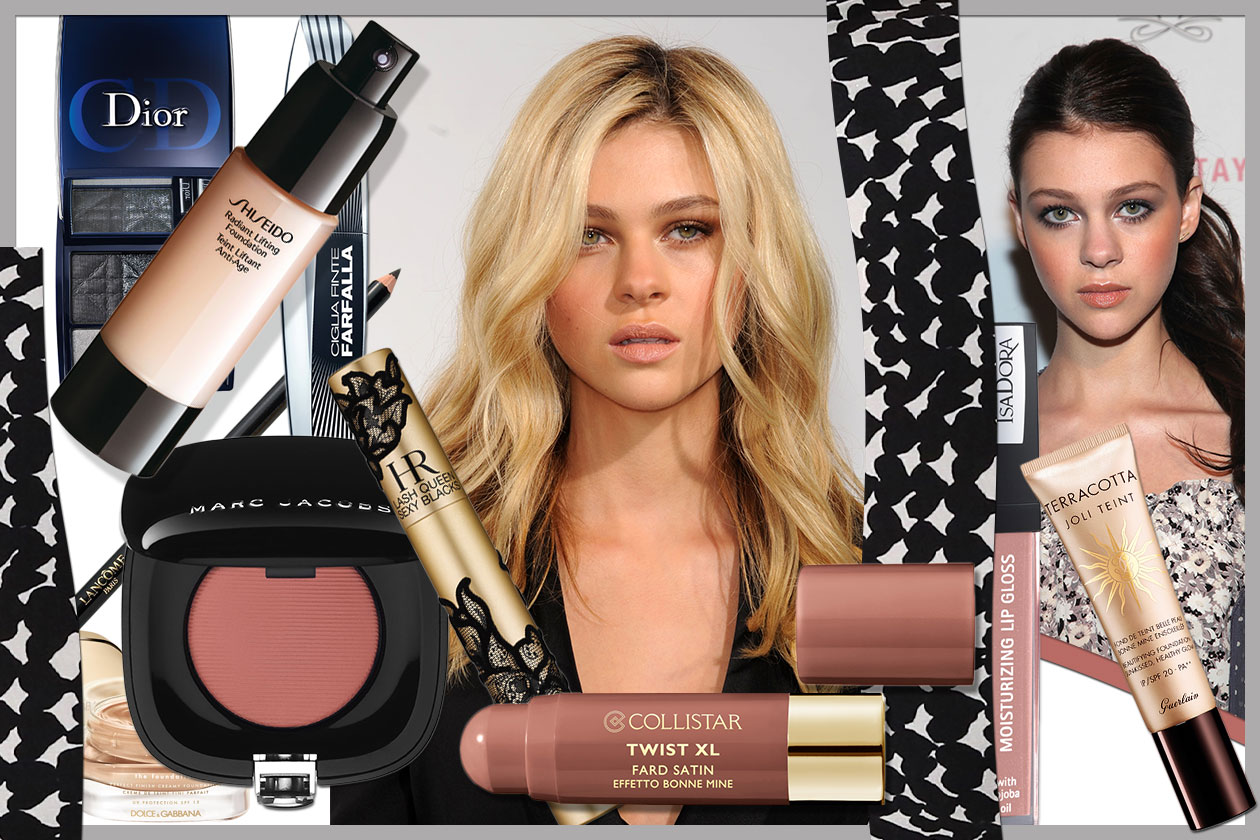 Nicola Peltz beauty look: smokey eyes intensi e incarnato luminoso