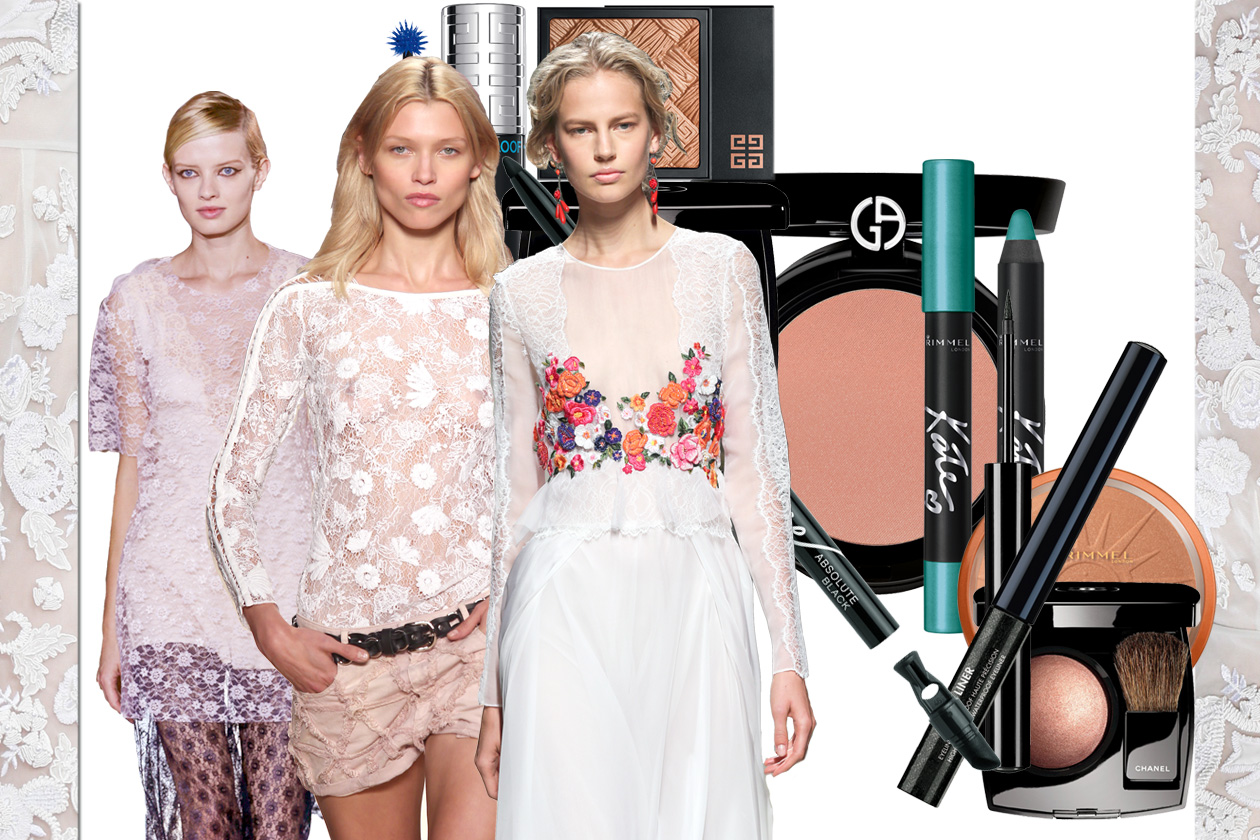 Il make up abbinato al pizzo bianco: scegliete tra le accostamenti beauty&fashion proposti da Grazia.IT