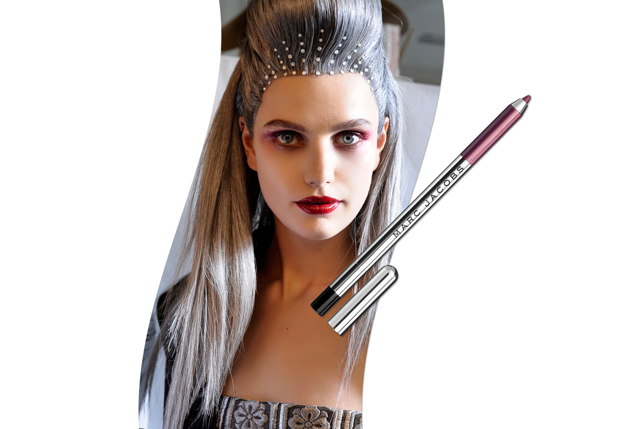 Sangria make up: Jean Paul Gaultier look e Marc Jacobs Highliner Raspberry Purple Shimmer