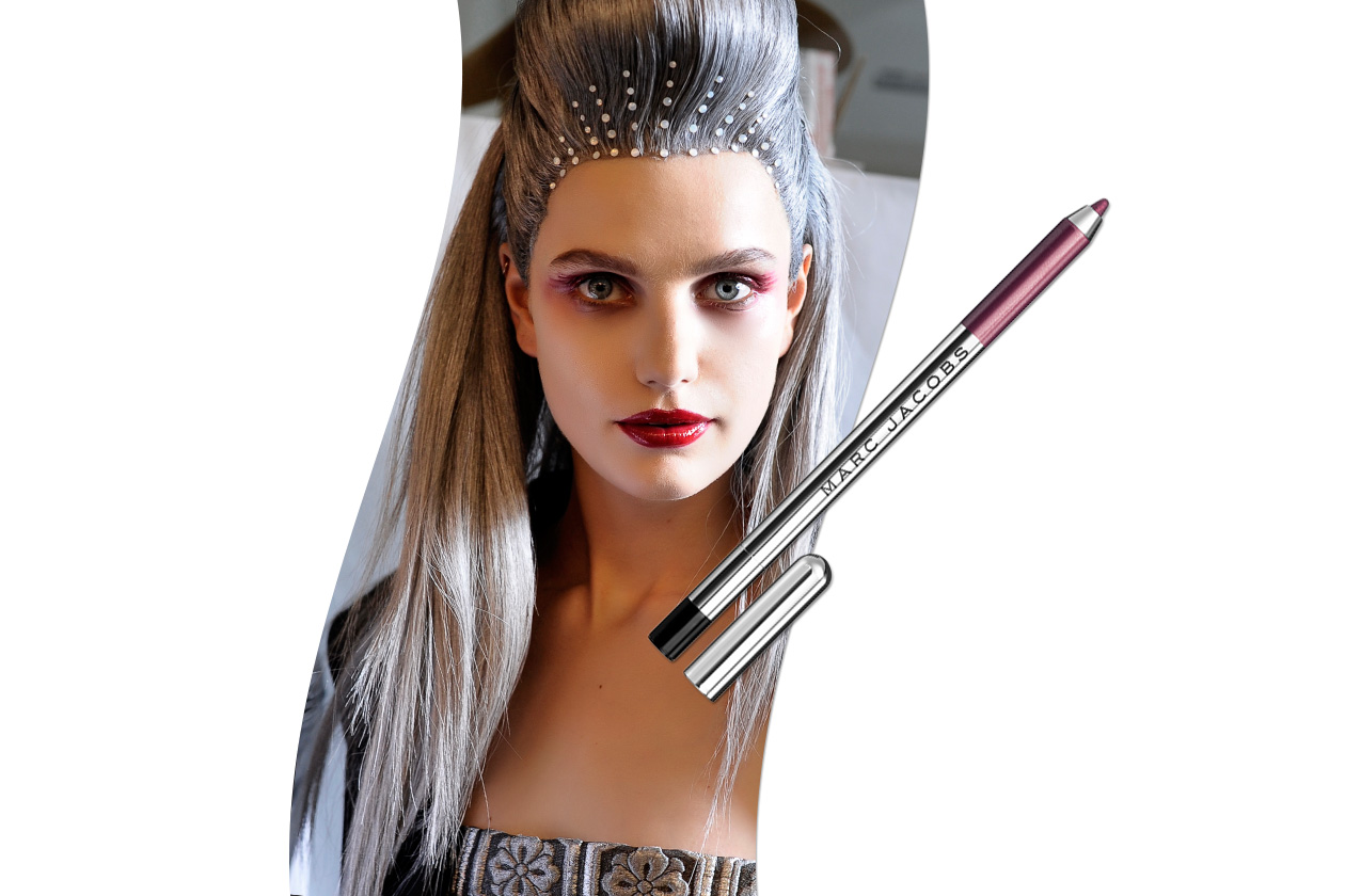 Sangria make up: Jean Paul Gaultier look e Marc Jacobs Highliner Raspberry Purple Shimmer