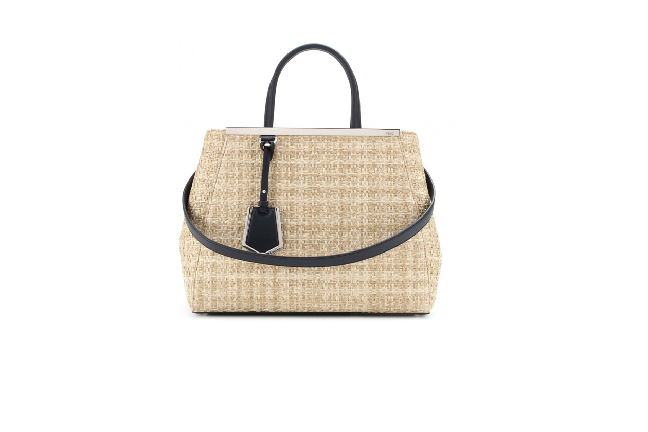 fendi mytheresa 2Jours raffia and leather tote STANDARD