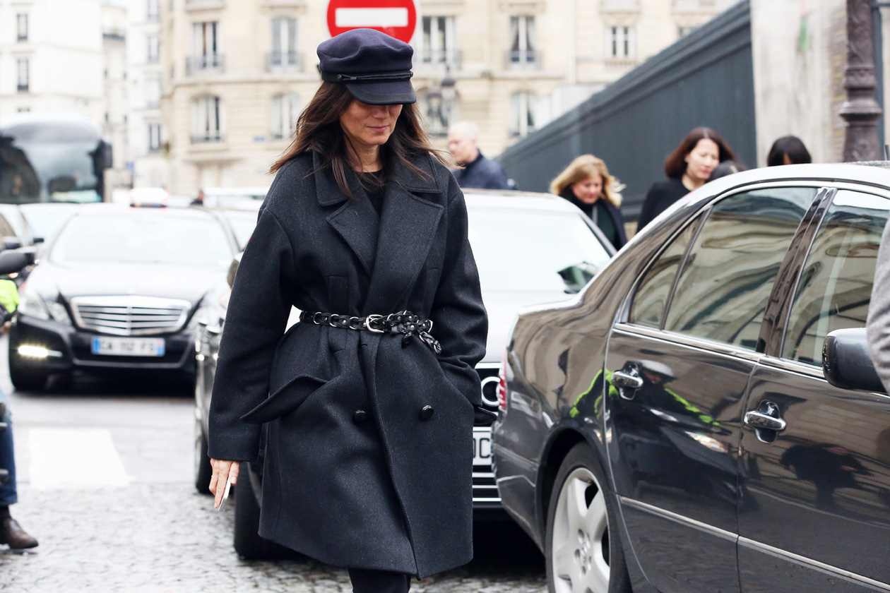 emmanuelle alt paris fashion week street style look marzo 2014 hg temp2 l full l