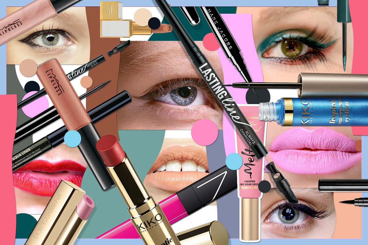 Eyeliner abbinati a rossetti per un beauty look colorato