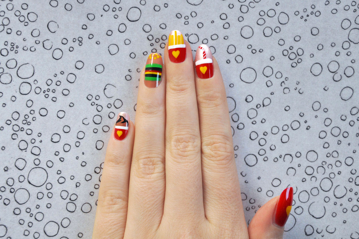 05 Fast Food Party Nail Art 1