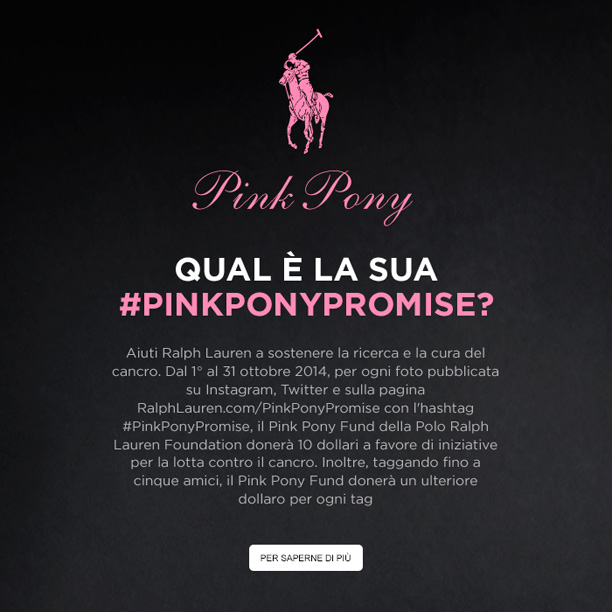 Pink Pony, l’iniziativa contro il cancro di Ralph Lauren