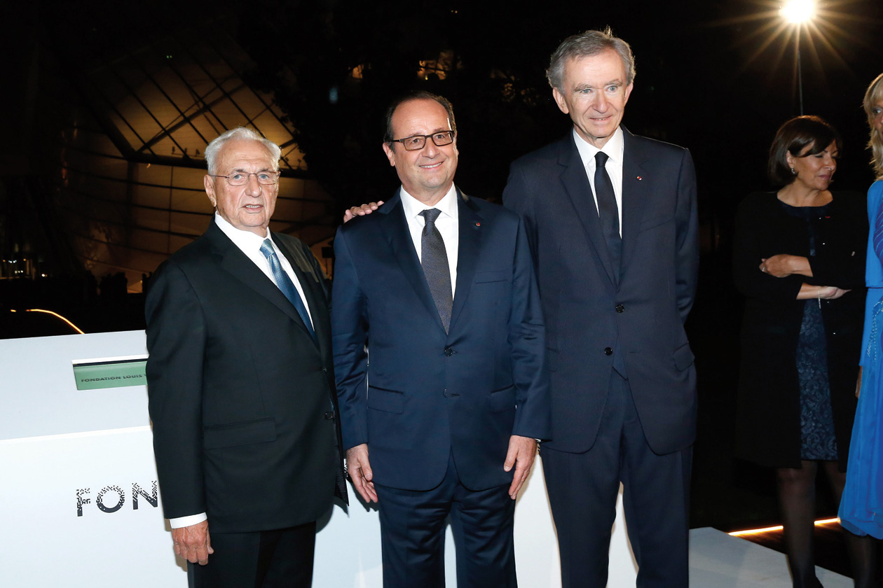 Frank Gehry Francois Hollande Bernard Arnault