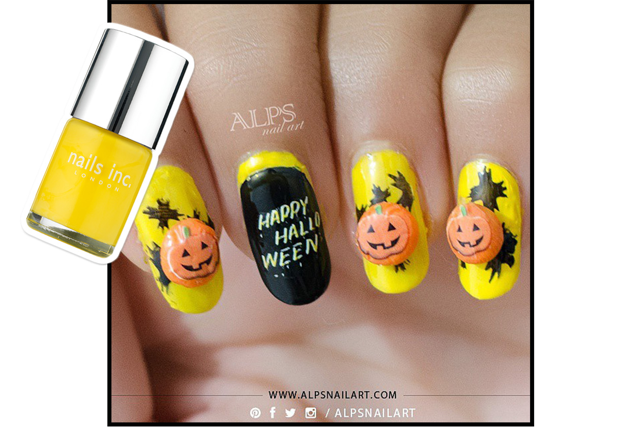 Spooky nails: Jack-o’-lantern