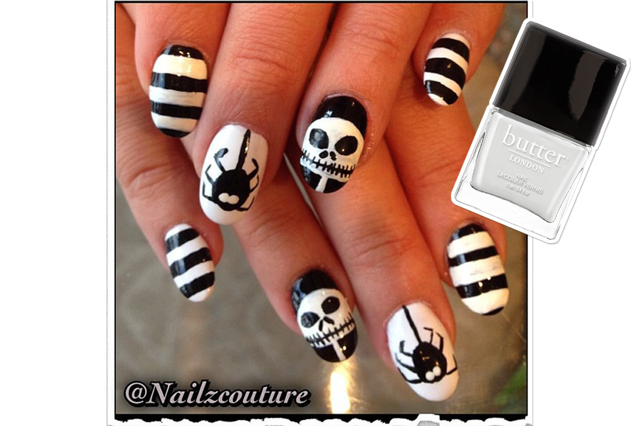 Spooky nails: black & white