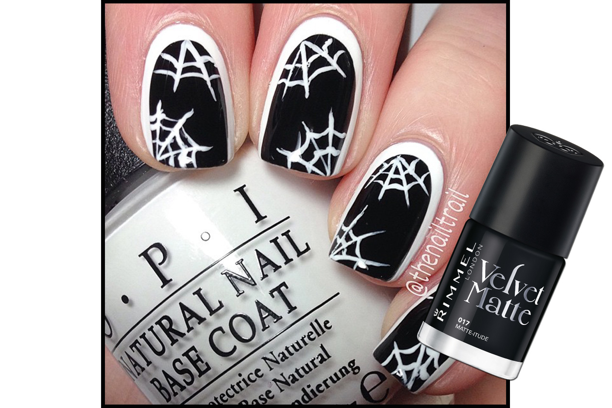 Spooky nails: reverse manicure