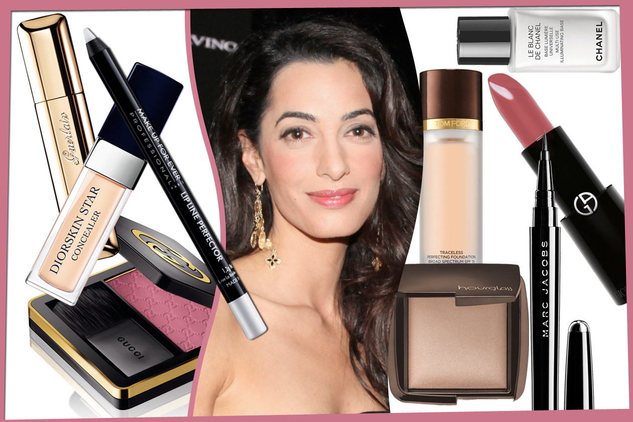 Amal Clooney: trucco con incarnato bonne mine e labbra rosate