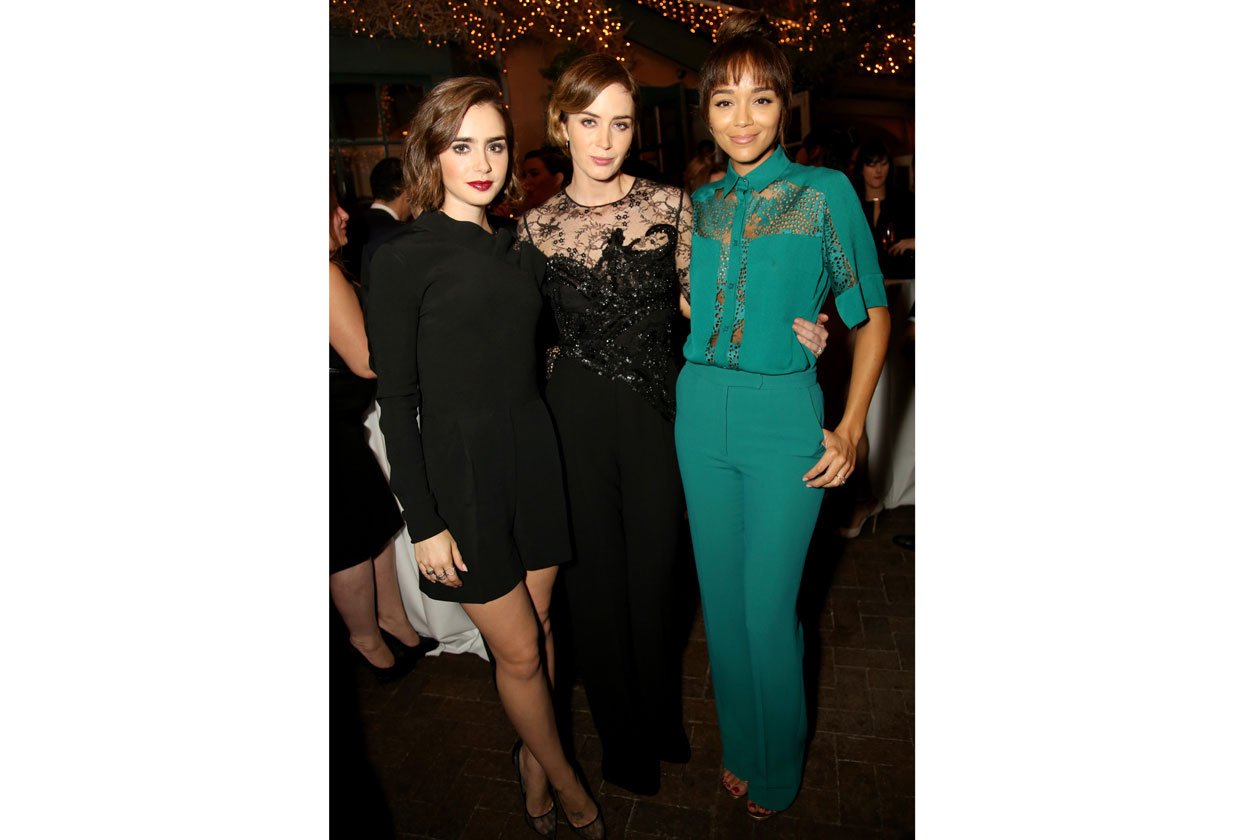 ELIE SAAB PRIVATE DINNER 13 11 2014 Emily Blunt & Lily Collins & Ashley Madekwe