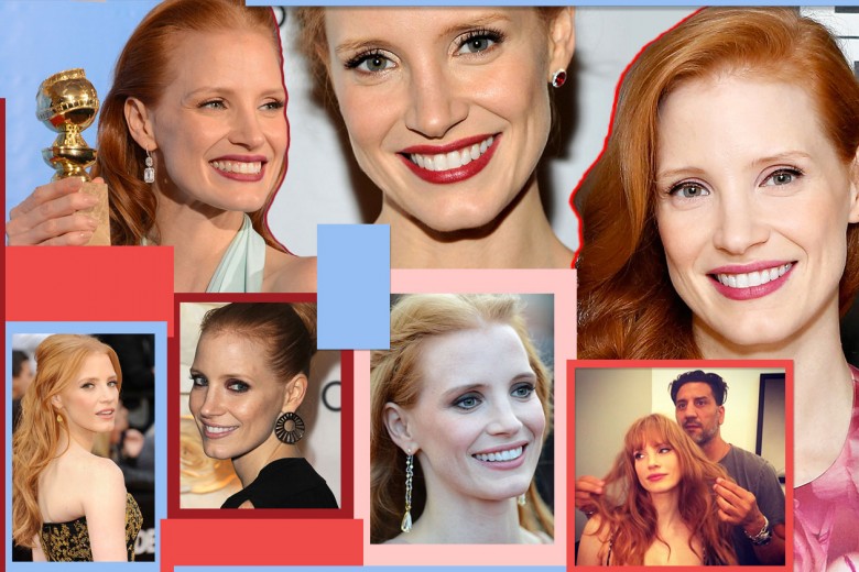 Jessica Chastain: i suoi beauty look dal trucco nude al rossetto rosso