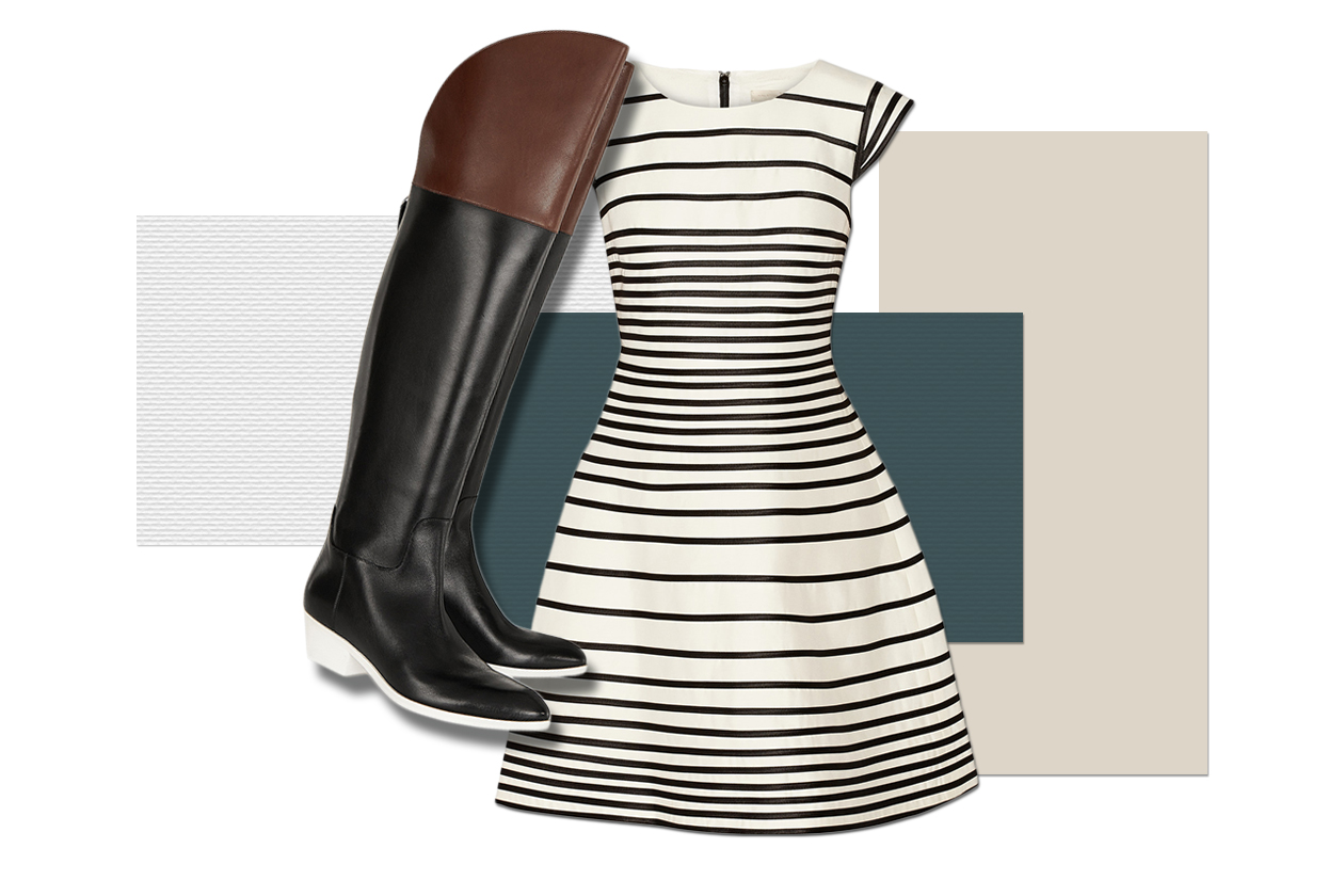 DRESS HALSTON HERITAGE & BOOTS ALEXANDER WANG