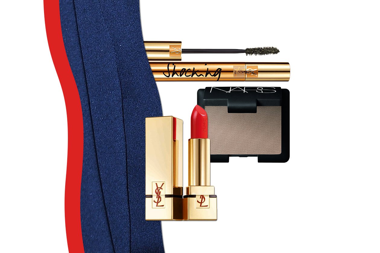 Focus sulle labbra rigorosamente rosso fuoco ( Yves Saint Laurent – Nars)