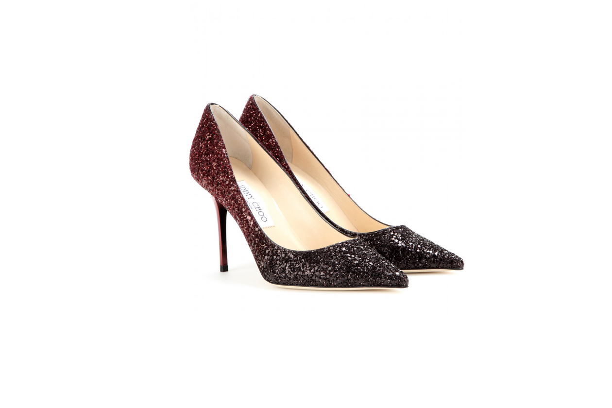 jimmy choo mytheresa Agnes glitter covered leather pumps STANDARD