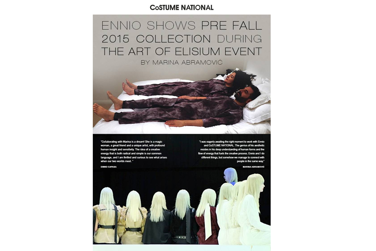 CoSTUME NATIONAL: il video della performance ideata da Ennio Capasa e Marina Abramović