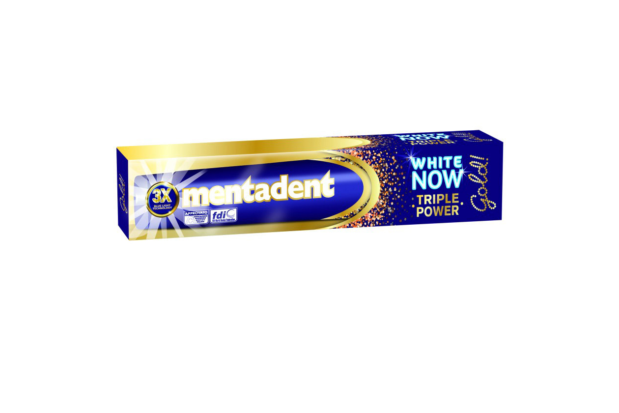 Come avere denti più bianchi: Mentadent Max White Now Triple Power Gold