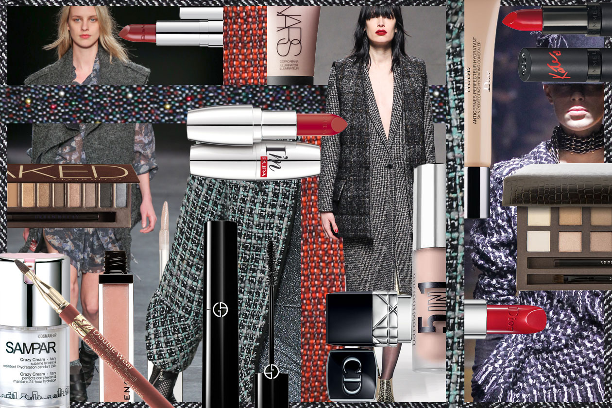 Abiti in tweed e trucco: gli abbinamenti per il 2015