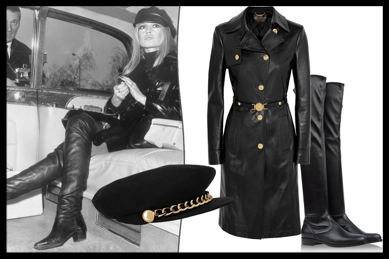 LOOK 3: total leather, dal cappello agli stivali