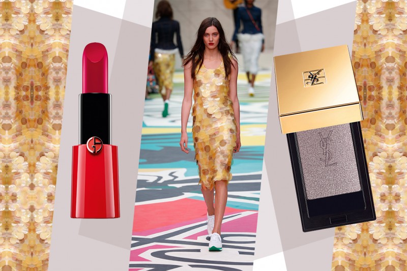 Abiti oro e make up: Burberry Prorsum