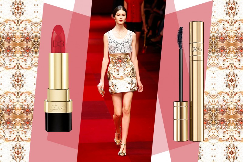 Abiti oro e make up: Dolce & Gabbana