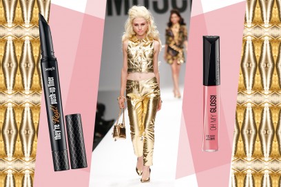 Abiti oro e make up: Moschino